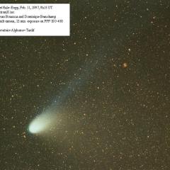 Comet Hale-Bopp and the Dumbbell Nebula