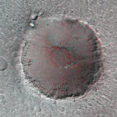 Mars: Big Crater in Stereo
