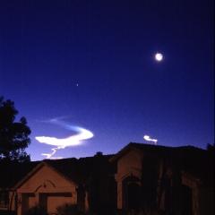 Moon, Planets, and Rocket Trails