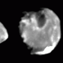 Jupiters Moons Thebe, Amalthea, and Metis