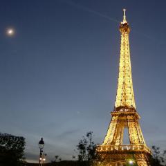 Moon and Planets by the Eiffel Tower