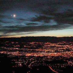 The Moon and Venus Over Geneva