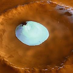 Water Ice in a Maritan Crater
