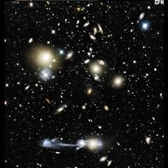 A Galactic Collision in Cluster Abell 1185