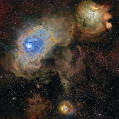 Three Nebulae in Narrow Band