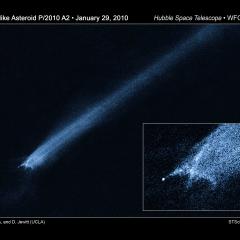 P2010 A2: Unusual Asteroid Tail Implies Powerful Collision