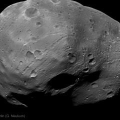 Phobos South Pole from Mars Express