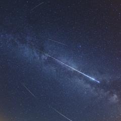 Perseid Meteors and the Milky Way