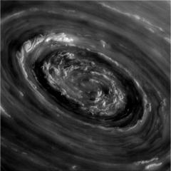 In the Center of Saturn’s North Polar Vortex