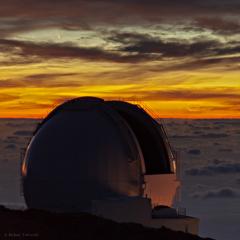 Clouds, Comet, and Crescent Moon