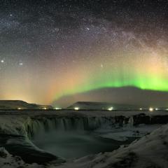 The Waterfall and the World at Night