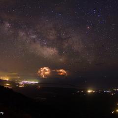 Stars and Lightning Over Greece