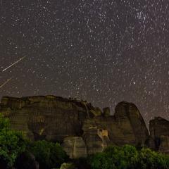Perseids over Meteora