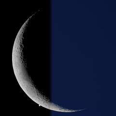 Crescent Moon Meets Evening Star
