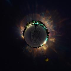 Light Pillars from a Little Planet