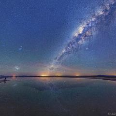 Milky Way above Atacama Salt Lagoon