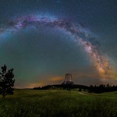 Milky Way over Devils Tower
