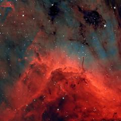 Pillars and Jets in the Pelican Nebula