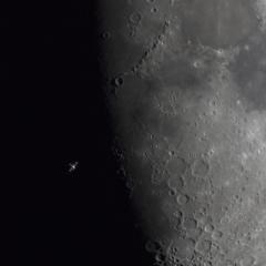 Space Station over Lunar Terminator