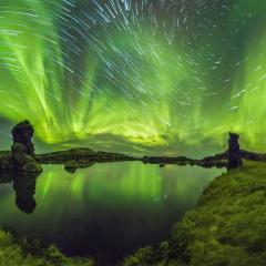 Auroras and Star Trails over Iceland
