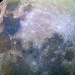 The ISS and a Colorful Moon