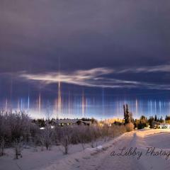 Light Pillars over Alaska