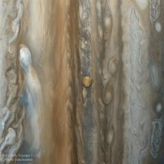 Io over Jupiter from Voyager 1