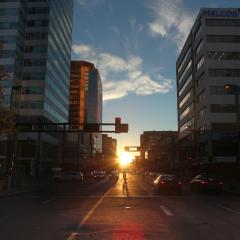 Sunset at Edmontonhenge