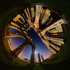 Moonset at Whitby Abbey