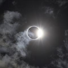 Diamond Ring in a Cloudy Sky