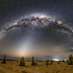 Milky Way and Zodiacal Light over Australian Pinnacles