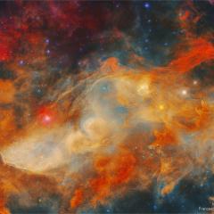 The Blue Horsehead Nebula in Infrared