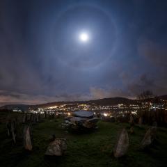 Moon Halo over Stone Circle