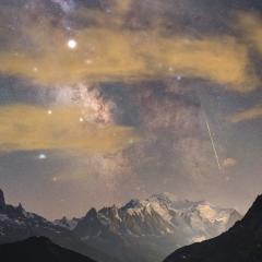 Mont Blanc, Meteor, and Milky Way