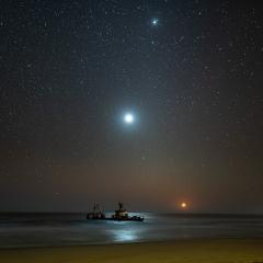 Shipwreck at Moonset