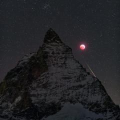 Matterhorn, Moon, and Meteor