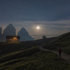 The Moon and Jupiter over the Alps