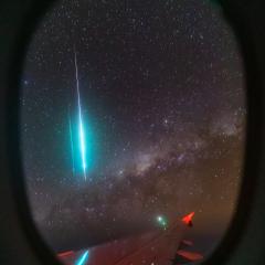 Mid-Air Meteor and Milky Way