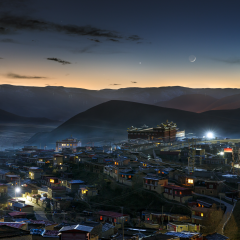 Moon and Planets at Twilight