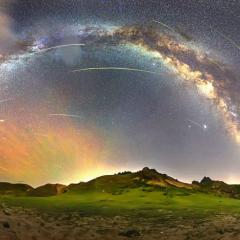Perseids Around the Milky Way