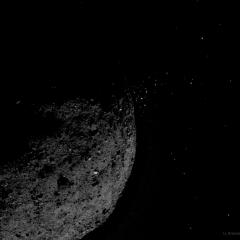 Gravel Ejected from Asteroid Bennu
