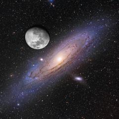 Moon over Andromeda
