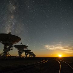 The Very Large Array at Moonset