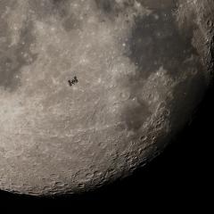 Moon over ISS