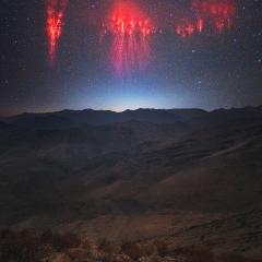 Red Sprite Lightning over the Andes