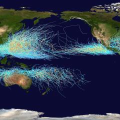 Cyclone Paths on Planet Earth