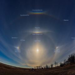 Ice Halos by Moonlight