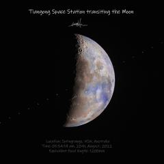 Tiangong Space Station Transits the Moon