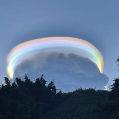 An Iridescent Pileus Cloud over China