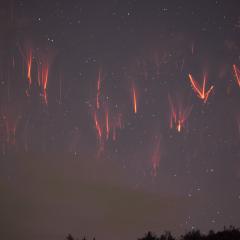 Red Sprite Lightning over the Czech Republic